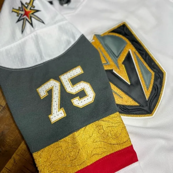 Adidas Vegas Golden Knights Reaves 75 Authentic Jersey Fight Strap Womens M Whit - Image 8