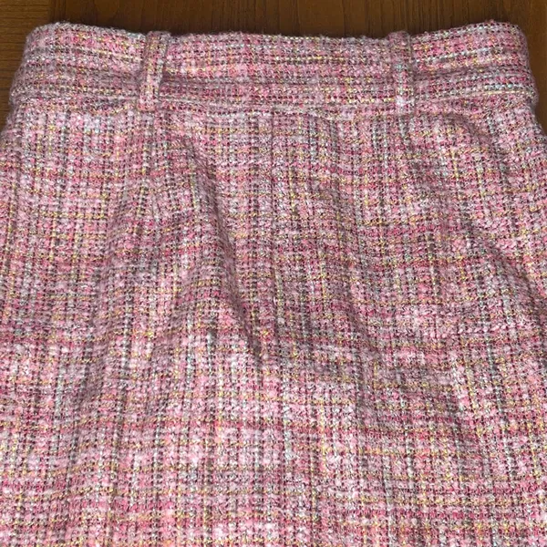 Lovers‎ + Friends REVOLVE Amira Notched Front Tweed Mini Skirt Belt Pink Size XS - Image 14