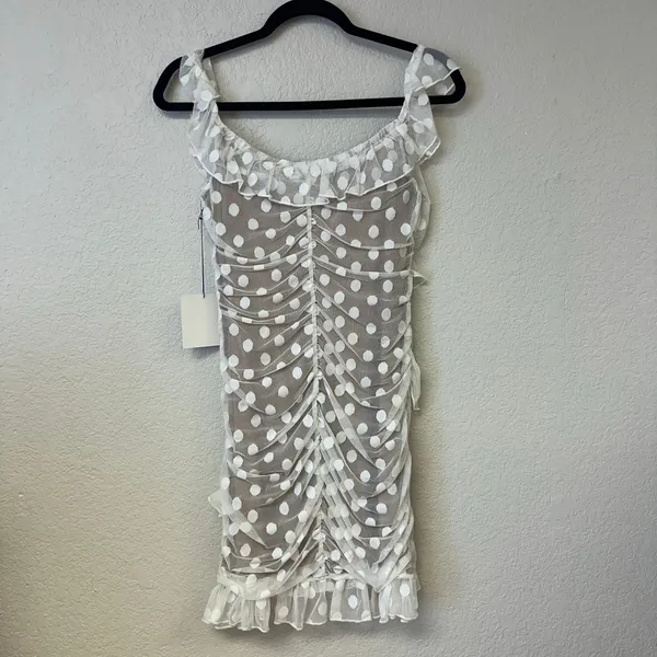 NWT Majorelle Bandit Off the Shoulder Mini Dress White Medium - Image 4