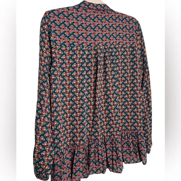 Anthropologie Maeve Janie Flounced Peasant Button Front Blouse Size 4 - Image 6