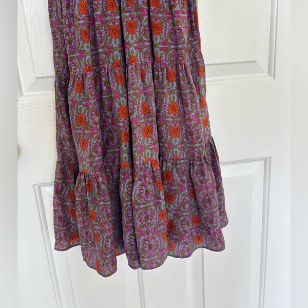 Womens Rebecca Taylor Pink Multicolor Floral Sleeveless Silk dress - Image 6