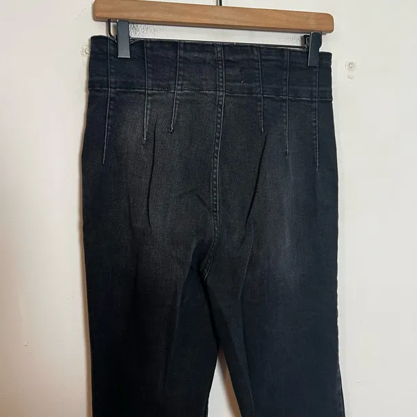 FREE PEOPLE- We The Free Jayde Flare Jeans Onyx Denim Boho Festival - Image 5