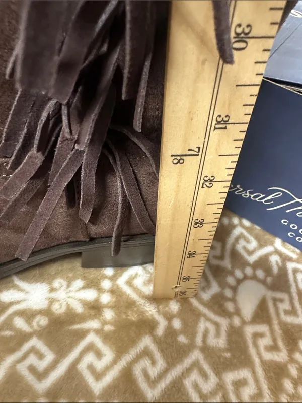 Universal Thread Dark Brown Suede like Over-the-Knee Boots with Side Zip&Fringe - Image 7