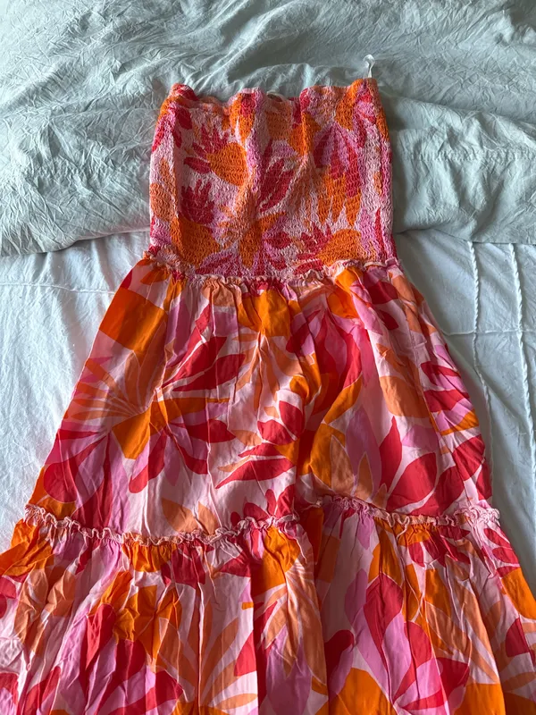 Strapless Maxi Dress Size Large Orange - Image 3