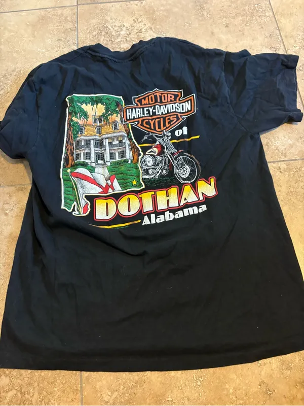 Harley-Davidson Black Short Sleeve Tee with Red & White Logo - Image 3