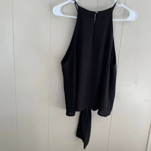 VICI Black Tie Front Halter Top | Chic Sleeveless Blouse Size M - Image 2