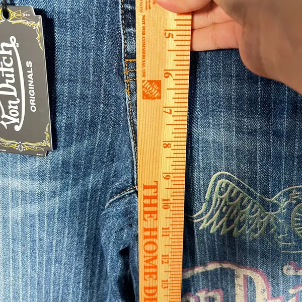 Von Dutch Jeans Size 28 Wide Leg Logo Y2K Streetwear Baggy - Image 7