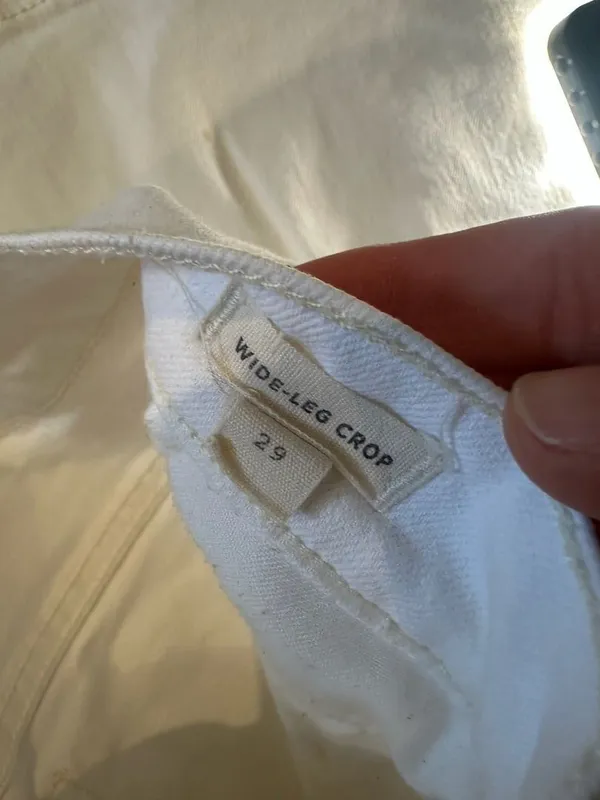 Madewell Wide-Leg Crop White Pants Size 29 - Image 4