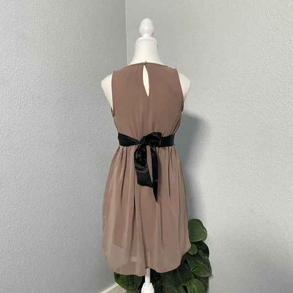 Catwalk Studio Brown Ruffle Tiered Dress Tie Back Y2k Fairy Grunge Dark Romantic - Image 4