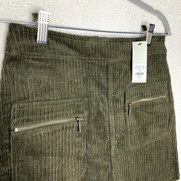 Francesca's Mi Ami Tamm Zip Corduroy Mini Skirt Green Small New Academia Fall - Image 3
