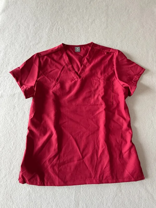 Women's Dark Red Two Piece Scrub Set Size Small #260806 - Image 5