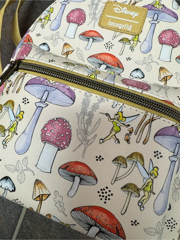 Loungefly Disney Peter Pan Tinker Bell Mushrooms Mini Backpack Bag Fairycore - Image 5