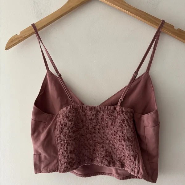 Abercrombie & Fitch‎ Mauve Pink Cropped Smock Back Tank Top - Image 5