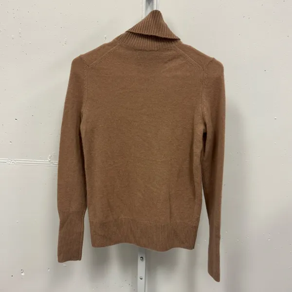 Aqua Cashmere Camel Tan 100% Cashmere Turtleneck Sweater XS Knit Monochrome - Image 2