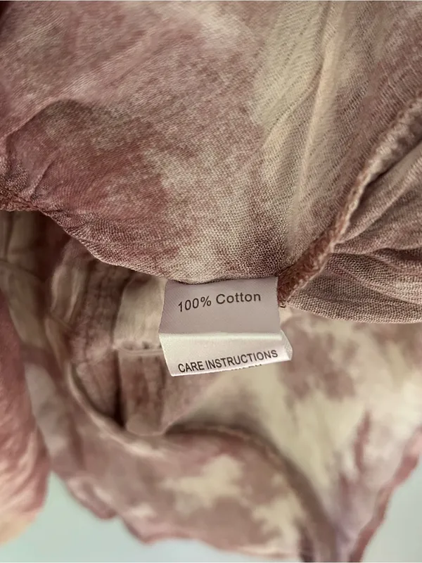 XL Boutique Pink/Purple white Tie-dye Cotton Blouse Striped Ruffle Peplum Crop - Image 10
