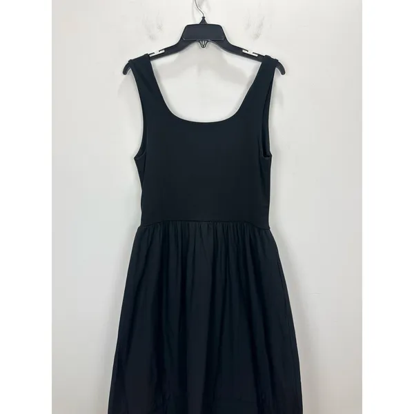J.Crew Drop Waist Mixy Dress Midi Cotton A Line Retro Minimalist Black Large NWT - Image 12