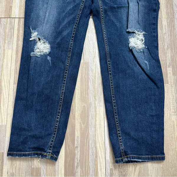 Maurices Dark Blue Distressed Skinny Jeans, Size 12 Short - Image 2