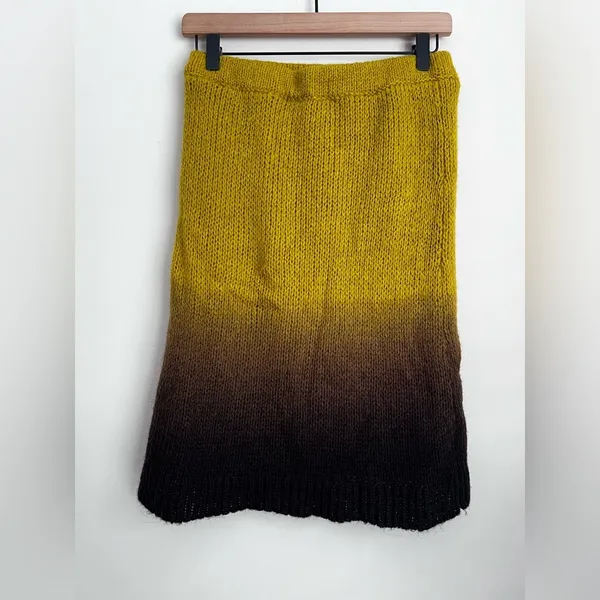 Free People Fade away skirt Wool Alpaca blend Ombre grannie elastic waist lined - Image 4