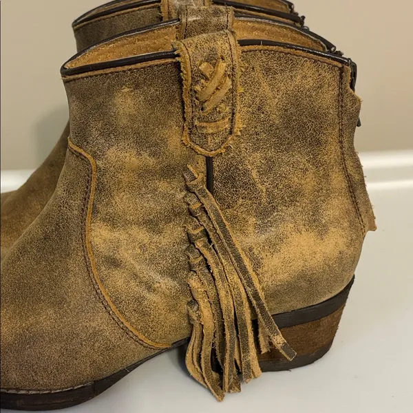 Very Volatile‎ Lookout Fringe Leather Ankle Boots Size 7.5 - Image 7