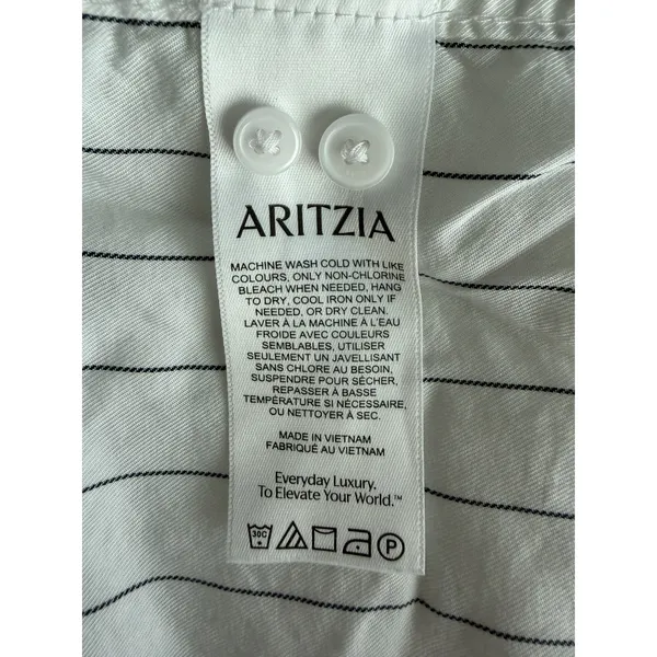 Aritzia Babaton Utility Button Up Relaxed Drapey Twill Shirt Striped Women's Sm - Image 11