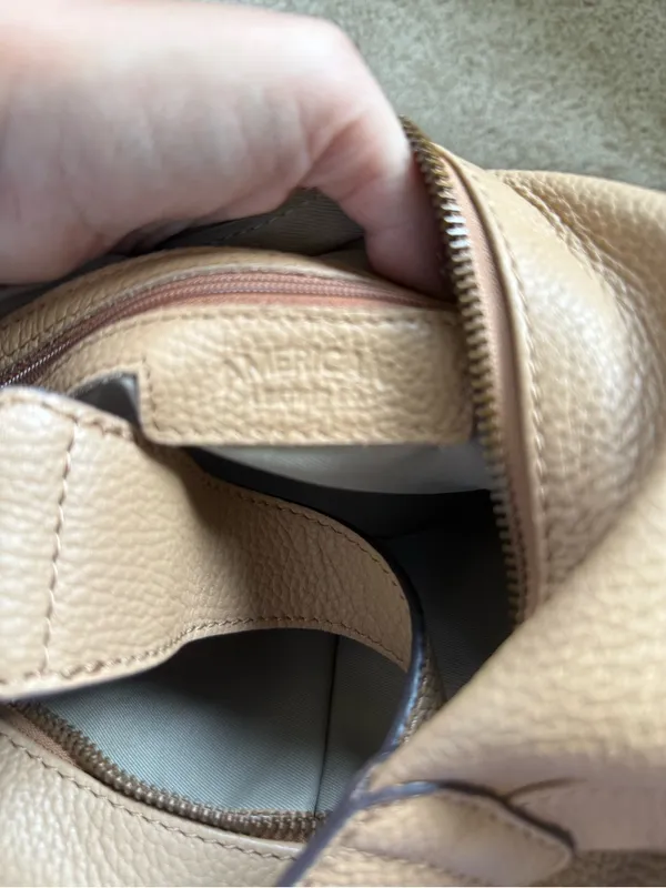 American Leather Tan Leather Shoulder Hobo Bag - Image 5