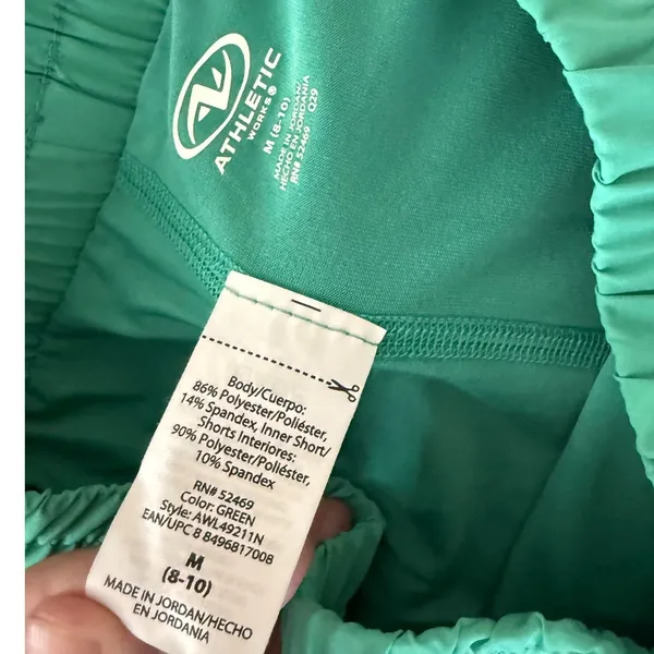 Athletic Works Green‎ Lightweight Quick Dry Gym Shorts Pockets Medium - Image 5