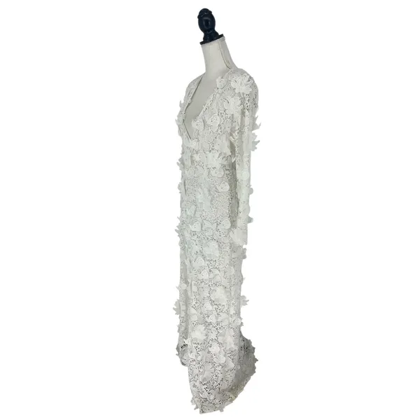 LoveShackFancy Sylvester Bridal‎ Lace Gown White Size 4 NWT - Image 10