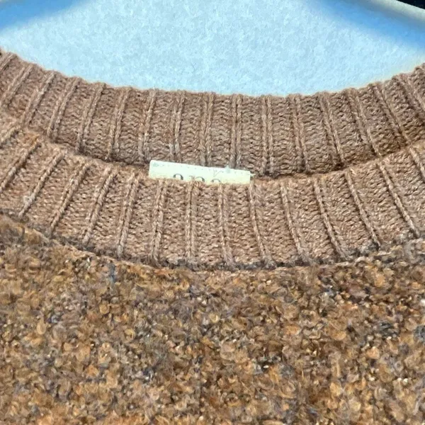 NWT a.n.a Plus Womens Crew Neck Long‎ Sleeve Pullover Sweater XXL Brown Boxy Fit - Image 6
