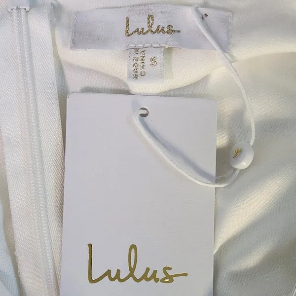 Lulus White Tie-Strap Wedding Dress with Train NWT Size Small - Image 9
