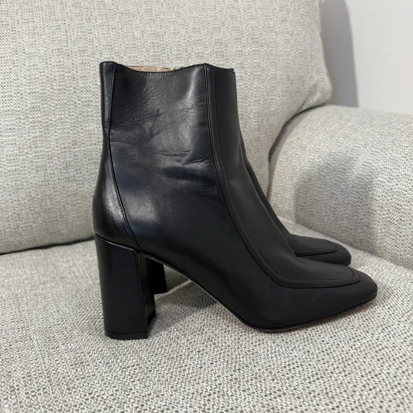 J.‎ Crew Black Square-toe Ankle Boots in Italian Leather Size 10 - Image 6