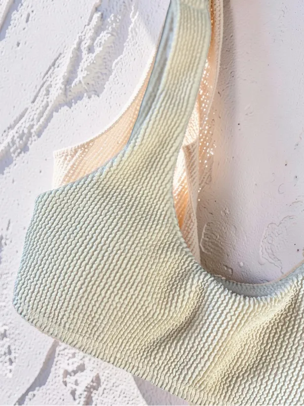 Hollister Cream Ribbed Bikini Set - Size XS - Image 4