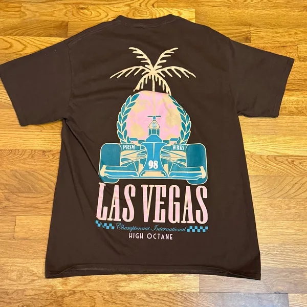 Alpha Collective Women’s Large Brown Cotton Las Vegas Racing Club Graphic Top - Image 5
