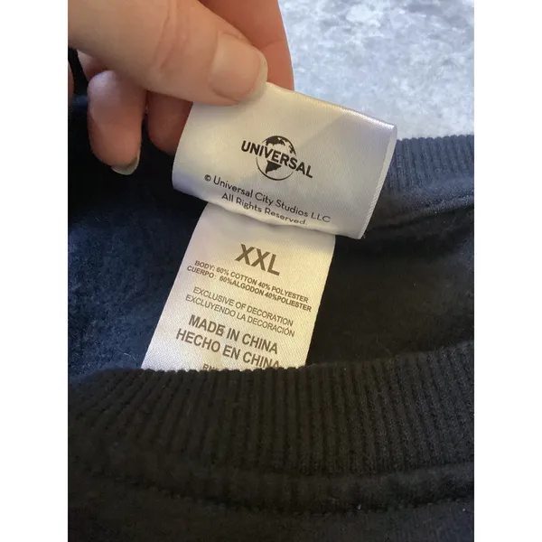 Wicked Musical Sequin Sweatshirt XXL Black Defy Gravity Universal Studios Crew - Image 5