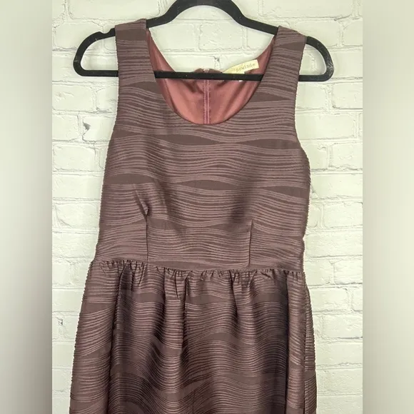 Juniors rewind dark‎ maroon textured fit and flare sleeveless dress large - Image 3