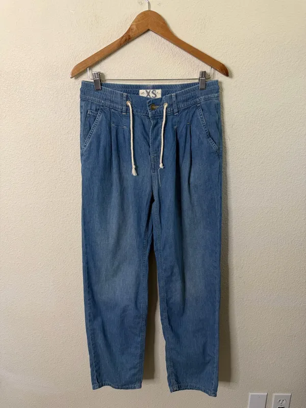 Free‎ People We The Free Luna Denim Pull On Pants Womens Size XS - Image 8
