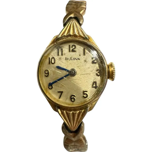 Bulova Women's Watch 10K RGP Bezel Gold Tone‎ Dainty Expansion Band Vintage - Image 2