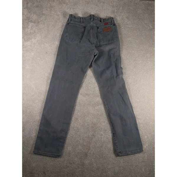 VTG Women's 90s Denim Wrangler Jeans WPL6428 15x32 (30x32) Cowgirl Cut Gray Wash - Image 4