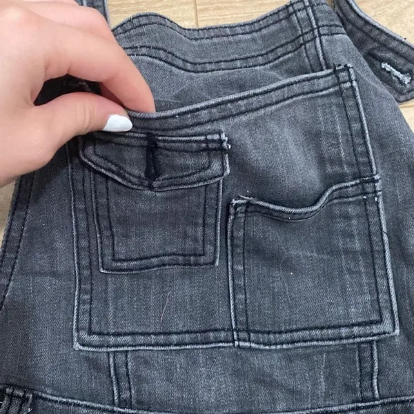 Free people dark gray wash overalls size small‎ - Image 6