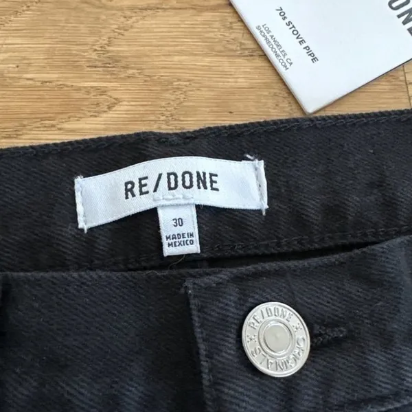 Re Done - 70's Stovepipe Jeans in Black - NWT - Image 2