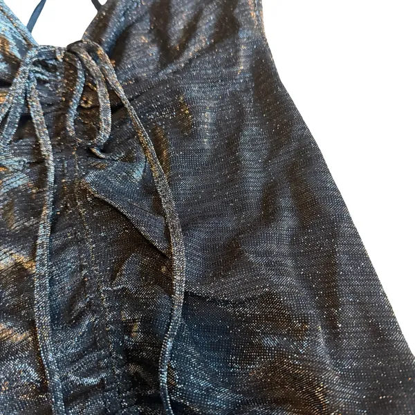 For Love & Lemons Skivvies Spaghetti Strap Sparkle Mini Dress Nightie Sz Small - Image 4