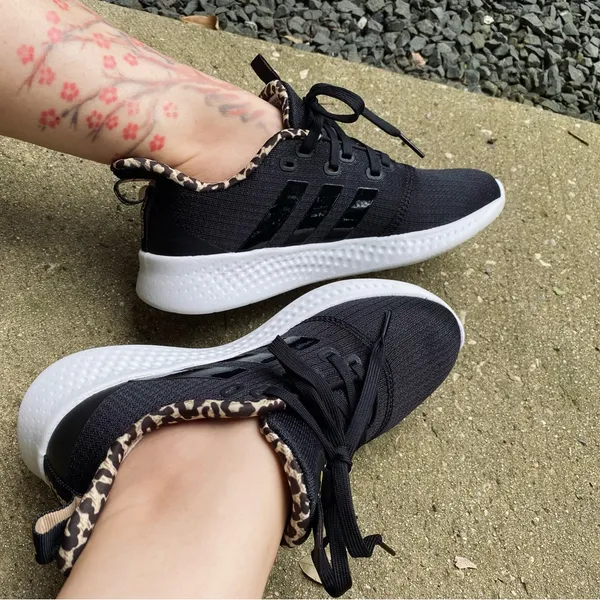 Adidas Black and White Sneakers with Animal Print - Image 7