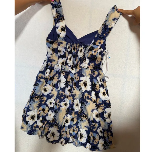 LULUS Sunny Attraction Navy Floral Bustier Mini Dress S - Image 6