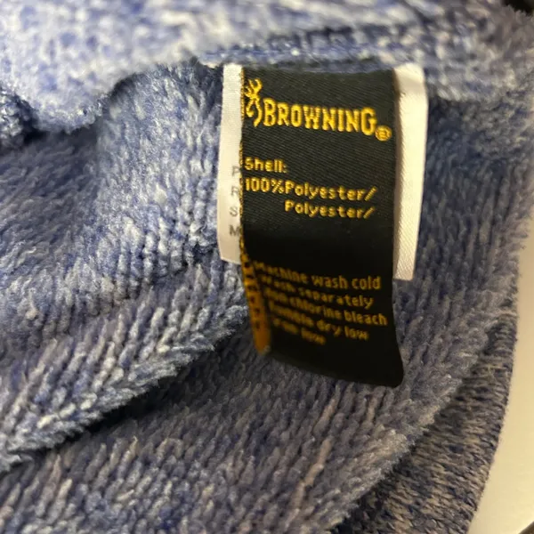 Browning‎ Women's Blue Purple Heathered Fleece Hoodie Sweatshirt Size M - Image 6