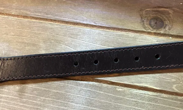 New Vtg Women Black small Genuine Leather Silver Stud Link Western belt - Image 7