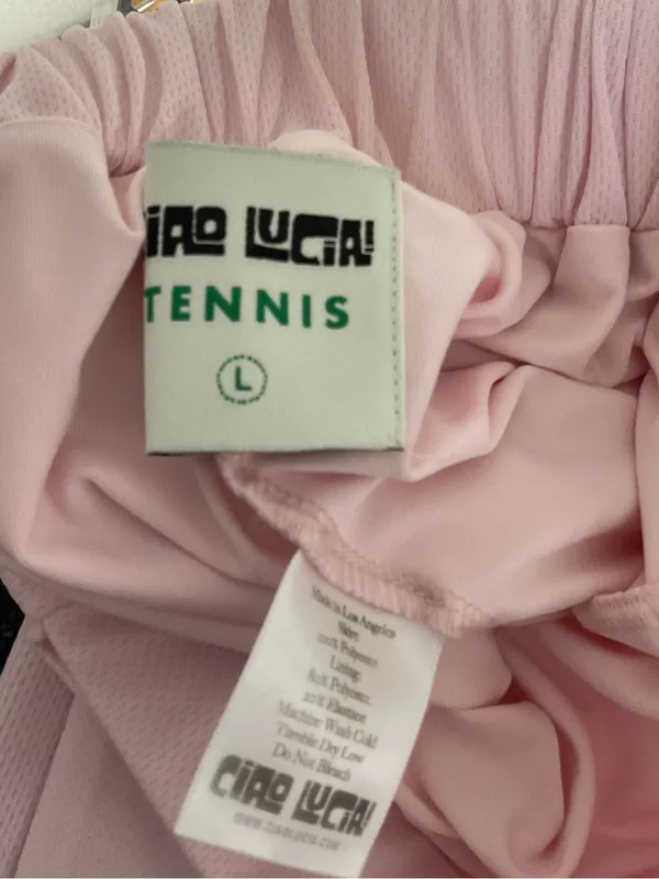 CIAO LUCIA White Mini Tennis Skirt Size L, Tennis Skirt 3 in Pink - Image 8