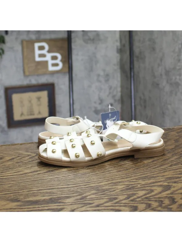 Universal Thread Womens Winnie Studded Fisherman Sandals White / Gold 8M - Image 7