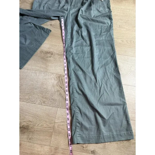 NWT Womens Wonderly green wide leg high rise pleated pants lyocell stretch sz 14 - Image 6