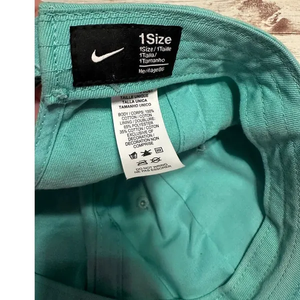 Nike 1 Size Baseball Cap Hat One-Size Adjustable Mint Green Athleisure Active - Image 6