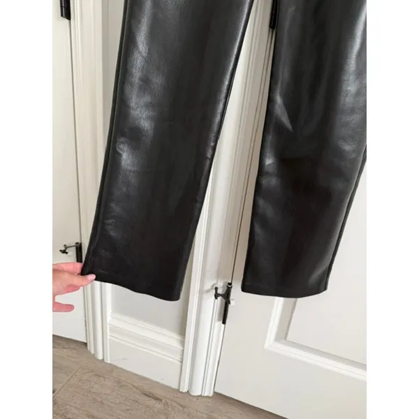Aritzia Wilfred The Melina Pant Black Vegan Leather Size 6 Tall - Image 5