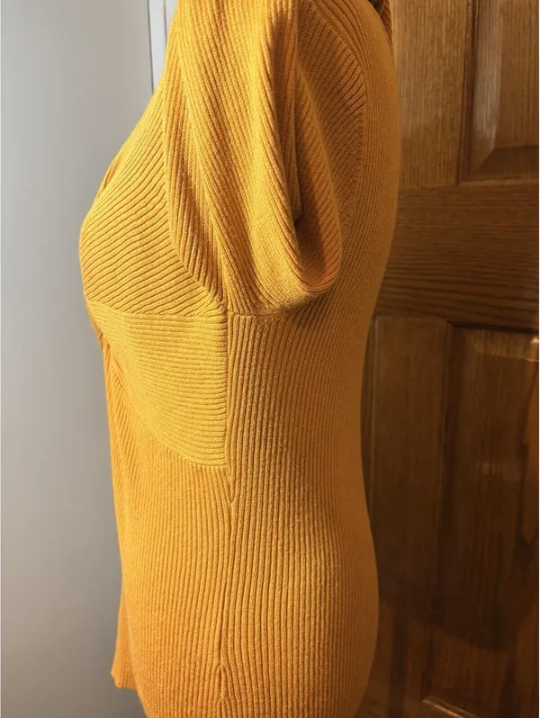 No Boundaries Mustard Yellow Ribbed Twist Front Sweater Women’s XL XG Top - Image 6